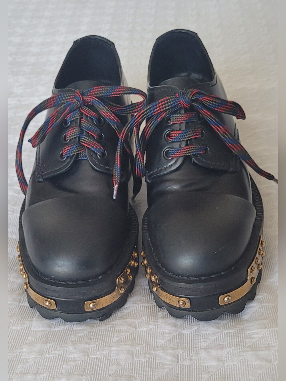 Prada Learhwr Cap Toe Derby Shoes